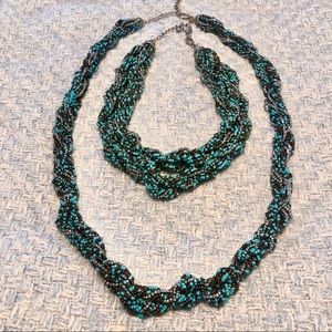 2 Chico’s multi strand twisted bead necklaces